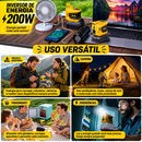 Inversor de Energia 200W para Eletrodomésticos – USB, Tipo-C e Luz LED
