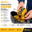 Inversor de Energia 200W para Eletrodomésticos – USB, Tipo-C e Luz LED